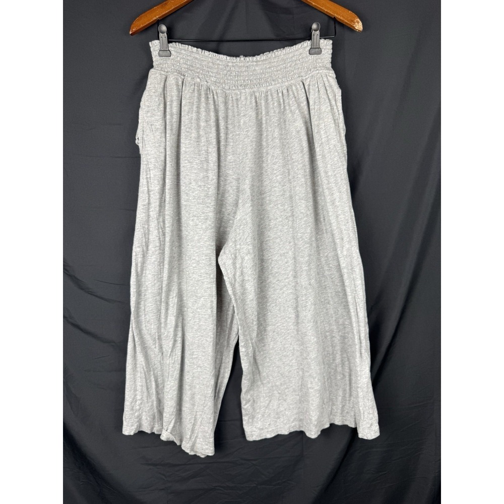 Anthropologie Saturday Sunday Cropped Wide-Leg, Smocked Waist loungewear pants M
